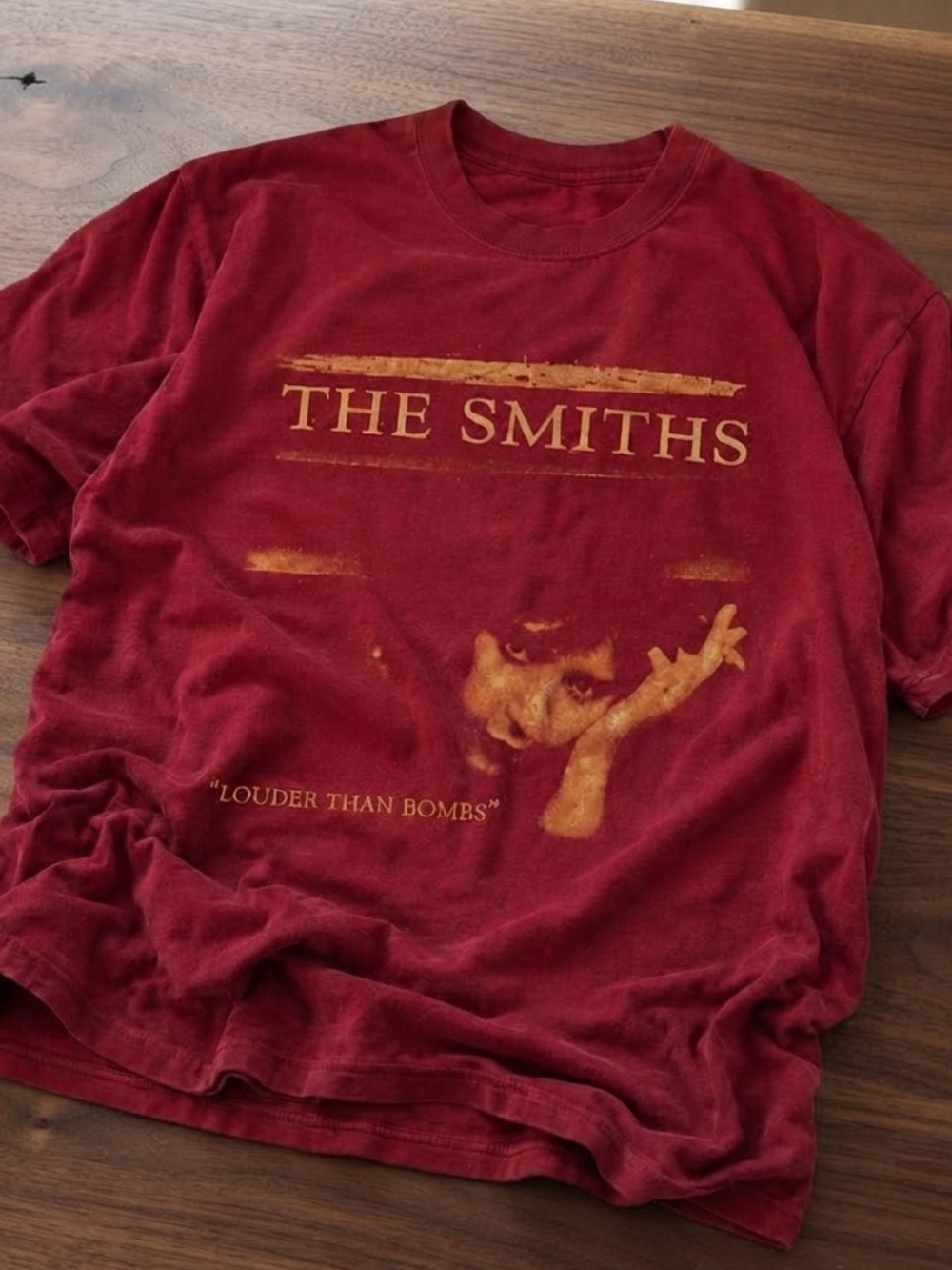 Gildan Red The Smiths Graphic Tee with Gold Print